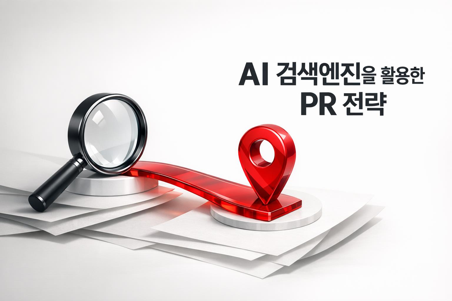 AI 검색엔진과 PR 전략 간의 관계를 나타내는 다이어그램