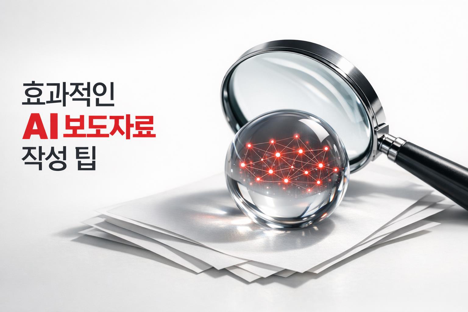AI 보도자료 작성 팁을 보여주는 인포그래픽