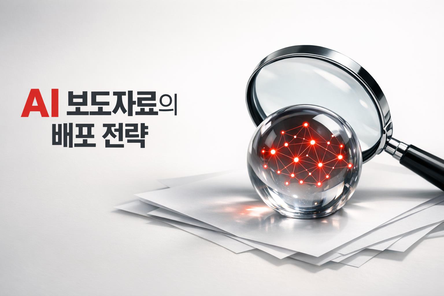 AI 보도자료 배포 전략을 설명하는 일러스트